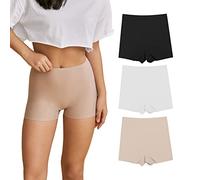 SHARICCA Bragas sin Costuras Mujer Invisible Cortos Boxer en Talle Alto Seguridad Pantalones Anti-rozadura Bragas 3Pack (3P01-Multicolor, M-2)