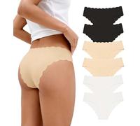SHARICCA Ropa interior para mujer, bragas sin costuras, elásticas, hipster, brasileñas, invisibles, suaves, tiras, bikini, bragas para mujer, 5 unidades, Paquete de 6 - multicolor 10, M