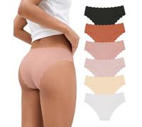 SHARICCA - Ropa interior para mujer, bragas sin costuras, hipsters elásticos, bragas brasileñas invisibles, suaves, con tiras, bikinis, calzoncillos para mujer, pack de varios, M