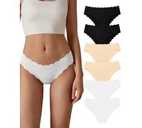 SHARICCA - Ropa interior para mujer, bragas sin costuras, hipsters elásticos, bragas brasileñas invisibles, suaves, con tiras, bikinis, calzoncillos para mujer, pack de varios, XL