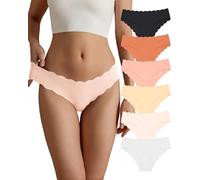 SHARICCA - Ropa interior para mujer, bragas sin costuras, hipsters elásticos, bragas brasileñas invisibles, suaves, con tiras, bikinis, calzoncillos para mujer, pack de varios, S