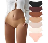 SHARICCA Ropa interior para mujer, sin costuras, elásticos, hipsters, bragas brasileñas, invisibles, suaves, braguitas a rayas, bikinis para mujer, paquete múltiple, 7er Pack-Multicolor 03, M