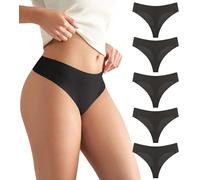SHARICCA Strings & Tangas para Mujer Ropa Interior Mujeres Calzoncillos sin costuras Señoras Calzoncillos Bajos y Ligeros Tanga Tanga Sin Costuras Multipack, Multicolor-negro, XL