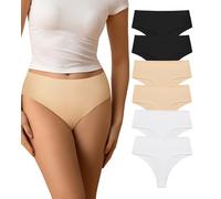 SHARICCA Tanga sin costuras para mujer, de cintura alta, sin costuras, suave, transpirable, no se muestra, paquete múltiple, Multicolor-c, XXL