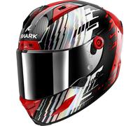 Shark Aeron Edgy Casco de carbono, gris-carbono-rojo, tamaño L para Hombres