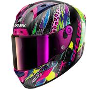 Shark Aeron Fawn Casco de carbono, Carbono/violeta/amarillo neón, Talla 2XL
