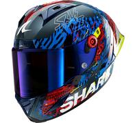 Shark Aeron-GP FIM Racing 02 Speed-Vib, casco integral XL female Carbono/Azul/Rojo