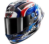 Shark Aeron GP FIM Replica Zarco Signature WKB Casco Moto Integrale, Unisex, White Black Blue, M