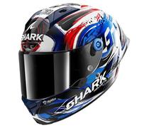 Shark Aeron GP FIM Replica Zarco Signature WKB Casco Moto Integrale, Unisex, White Black Blue, S