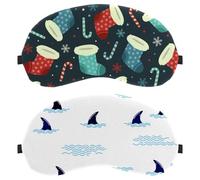 Shark Angle - Máscara de ojos de 2 piezas, máscara de ojos para dormir de lado, cero presión ocular con los ojos vendados, cubierta ajustable para dormir, bloquea completamente la sombra de ojos