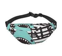Shark Attack Fanny Pack para Hombres y Mujeres, Bolsa de Cintura Deportiva Impermeable, Bolsa de cinturón para Viajes, Senderismo, Correr