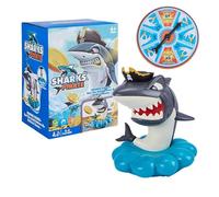 Shark Bite Game (1 juego) | ABS, 19,5 x 18 cm | Desktop Interactive Toy For Family Party | Steal Gold Prank With Turntable | 26 & Shark Figure (Requires 3 AAA Batteries)