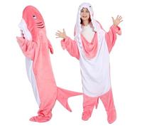 Shark Blanket,Manta De Tiburón Usable,Suave Y Cómoda Manta con Capucha, Divertido Disfraz De Tiburón, Regalo para Mujeres Y Hombres (Shark-B,140)