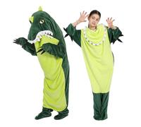 Shark Blanket,Manta De Tiburón Usable,Suave Y Cómoda Manta con Capucha, Divertido Disfraz De Tiburón, Regalo para Mujeres Y Hombres (Dinosaur-A,L)