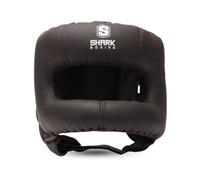 SHARK BOXING Casco Boxeo Ranger con Barra | Piel Acabado Mate | Interior de Ante Antideslizante | Doble Acolchado Frontal | Casco Sparring Boxeo | Marca Española (Negro, S/M)