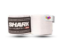 SHARK BOXING Vendas Boxeo para Niño, Vendas de Boxeo 2.5m, Vendas para Muay Thai, Kick Boxing, MMA, Boxeo Lazo para Pulgar, Máxima Sujeción (Blanco)
