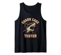 Shark Cage Tester recuperación Divertido Pierna Brazo amputado Hombres Mujeres Camiseta sin Mangas