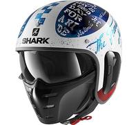 SHARK Casco de moto S-DRAK 2 TRIPP IN WBR, Blanco/Azul, XS