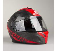 Shark. Casco de moto Spartan, de fibra de carbón DRR, color Negro/Rojo, talla S