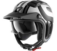SHARK Casco de moto X-DRAK 2 THRUST-R Mat KWA, Negro/Blanco, XS