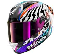 SHARK, Casco Moto Integral AERON SPEED-FANCY Carbon White Orange DWO, L
