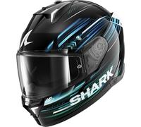 SHARK, Casco Moto Integral SKWAL i3 LIGHT-BLUR Black Blue Green KBG, XS