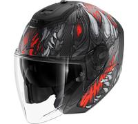 SHARK, Casco Moto Jet RS JET CARBON SHAYTAN Black Red Anthracite KRA, M