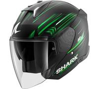SHARK, Casco Moto Jet SKWAL I3 JET LIGHT-BLUR Black Green White KGW, S