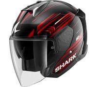 SHARK, Casco Moto Jet SKWAL I3 JET LIGHT-BLUR Black Red White KRW, L