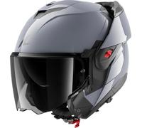 SHARK, Casco Moto Modular OXO Dark Shadow Gun Silver S05, L