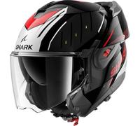 SHARK, Casco Moto Modular OXO RYDGER Black Silver Red KSR, S