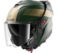 SHARK, Casco Moto Modular OXO SIKTER Green Chrome Gold GUQ, L