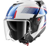 SHARK, Casco Moto Modular OXO SIKTER White Chrome Blue WUB, M