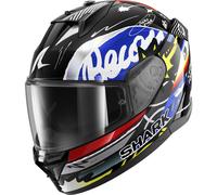 SHARK Casco integral D-Skwal 3 Streetrush femenino Negro/Azul/Blanco/Amarillo Talla M