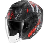 Casco Jet Shark RS JET CARBON SHAYTAN Mat Black Red Anthracite