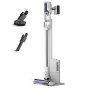 Shark Clean & Empty Aspiradora sin cable, 40 min de autonomía, sistema de vaciado automático, ligera, Anti Hair Wrap, minicepillo pelo de mascotas y boquilla estrecha, luces LED, blanco/azul, BU3521EU