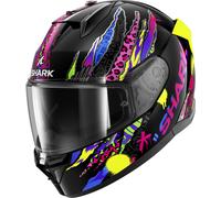 Shark D-Skwal 3 Fawn, casco integral S female Negro/Violeta/Amarillo/Fucsia