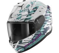 Shark D-Skwal 3 Reptaia Casco, blanco/turquesa/negro, Talla XS (53/54)