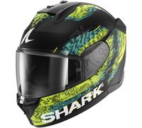 Shark D-Skwal 3 Speed-Vib, casco integral XS female Mate Negro/Verde/Amarillo