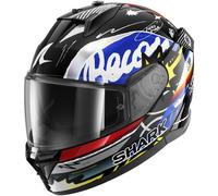 SHARK Casco integral D-Skwal 3 Streetrush para mujer XL Negro/Azul/Blanco/Amarillo