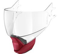 Shark Evojet Conjunto de cortinas de mentón de visera, Transparente/Rojo mate, Talla única
