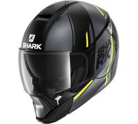 Shark Evojet Vyda Mat Cascos modulares, negro/amarillo, Talla XS (53/54)