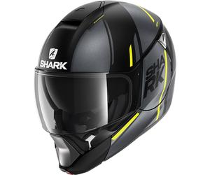 Shark Evojet Vyda Mat Cascos modulares, negro/amarillo, Talla XS (53/54)