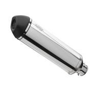 SHARK EXHAUST DSX-5 aluminio pulido / tapa final recubierta de acero inoxidable mate negro plata, plata