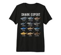 Shark Expert Chart Kids Boys Men Ocean Species Camiseta Premium