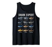 Shark Expert Chart Kids Boys Men Ocean Species Camiseta sin Mangas