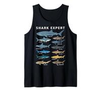 Shark Expert Chart Kids Boys Men Ocean Species Camiseta sin Mangas