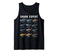 Shark Expert Chart Kids Boys Men Ocean Species Camiseta sin Mangas