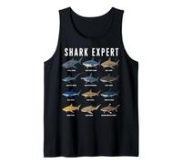 Shark Expert Chart Kids Boys Men Ocean Species Camiseta sin Mangas