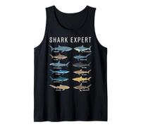 Shark Expert Chart Kids Boys Men Ocean Species Camiseta sin Mangas